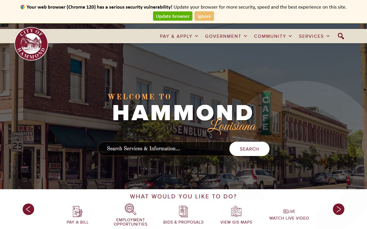 Hammond Police Department website