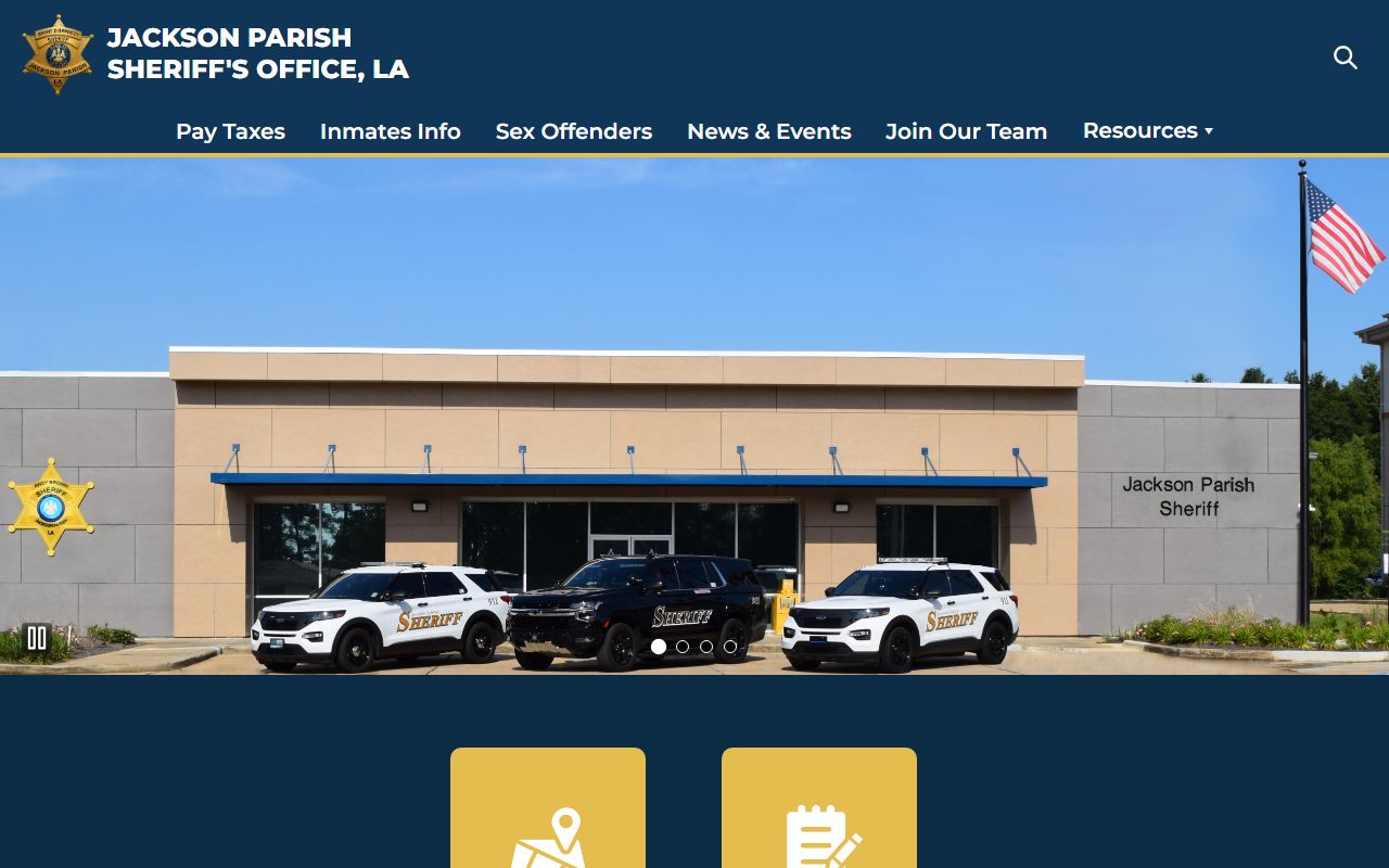 Jackson Parish Sheriff's Office website for jail mugshots and inmate records